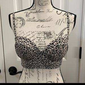 XHILARATION Animal Print Bikini Top M